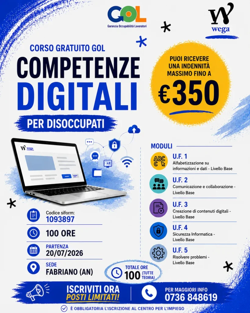 Locandina del corso gratuito GOL codice 1093897
