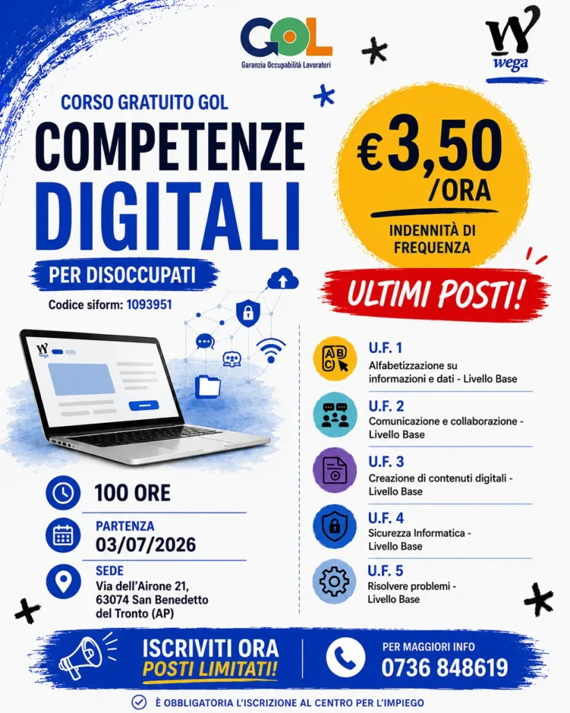 Locandina del corso gratuito GOL codice 1093951
