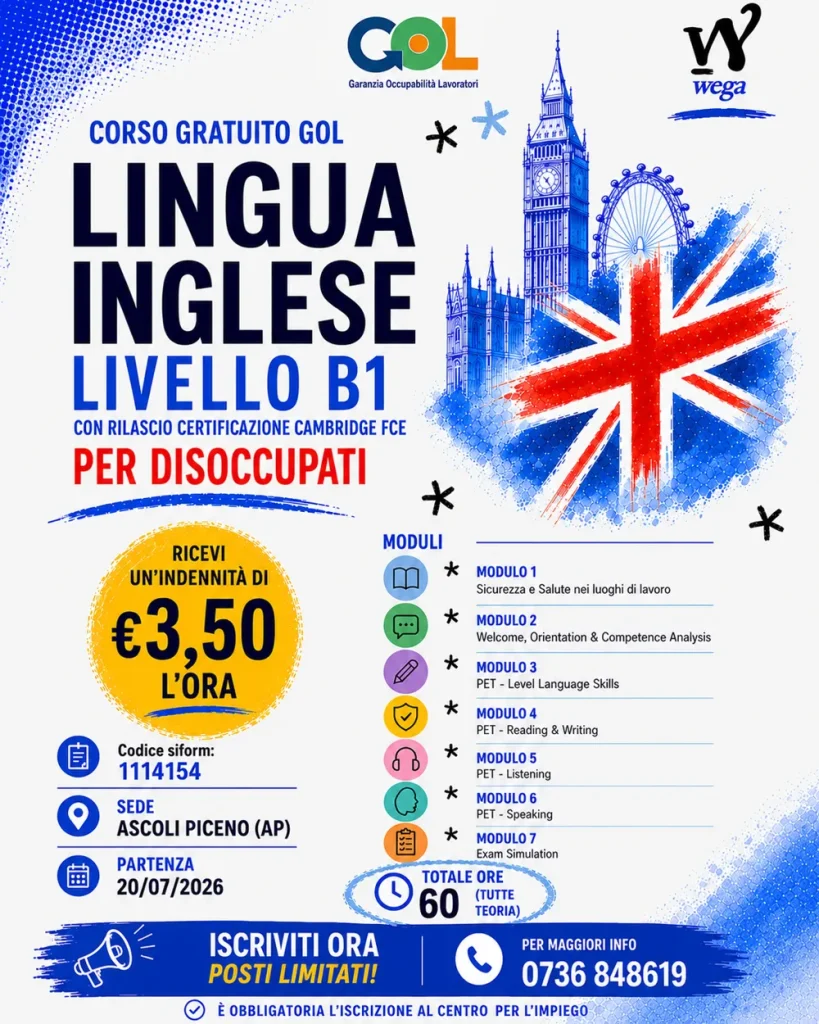 Locandina del corso gratuito GOL codice 1114154