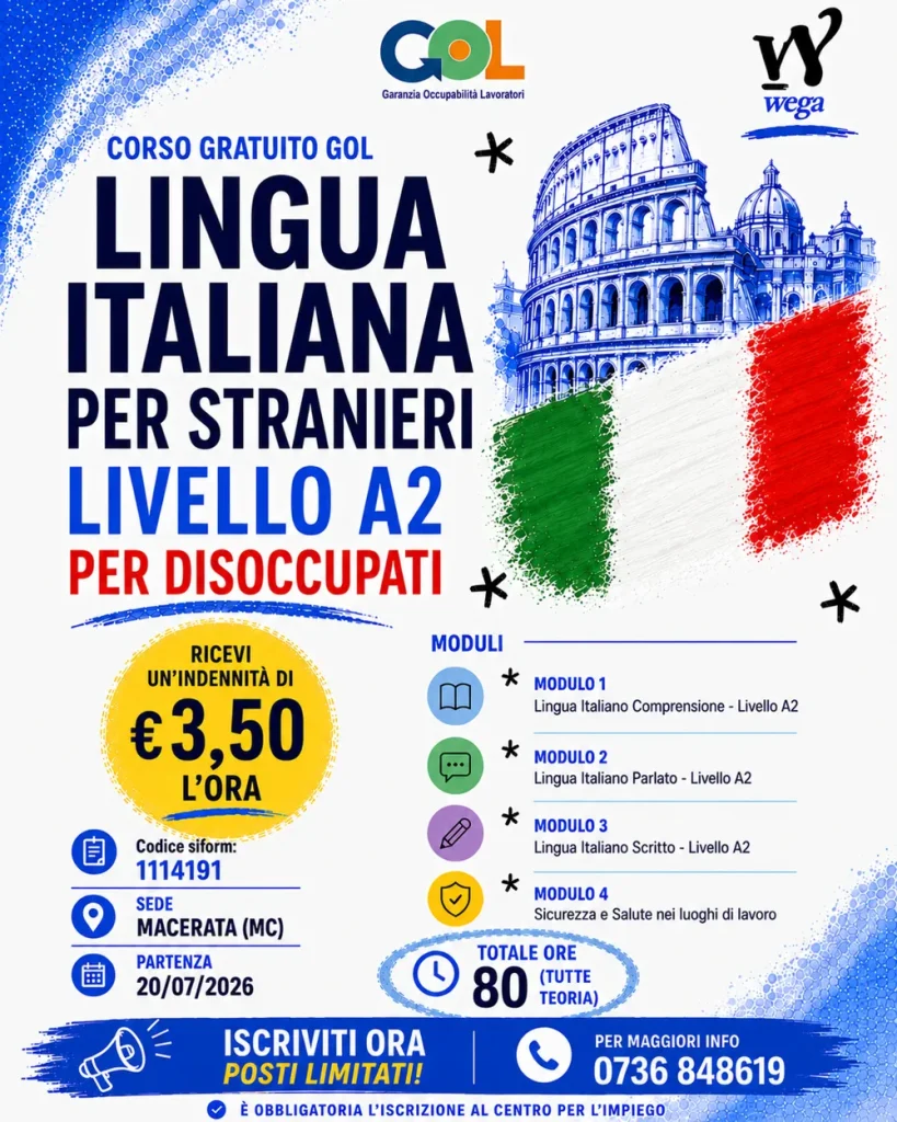Locandina del corso gratuito GOL codice 1114191