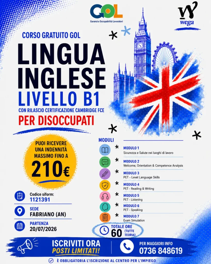 Locandina del corso gratuito GOL codice 1121391